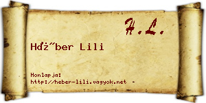 Héber Lili névjegykártya
